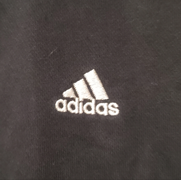 ADIDAS black full-zip hoodie Women's / Kids LARGE 3-stripe - Picture 2 of 4